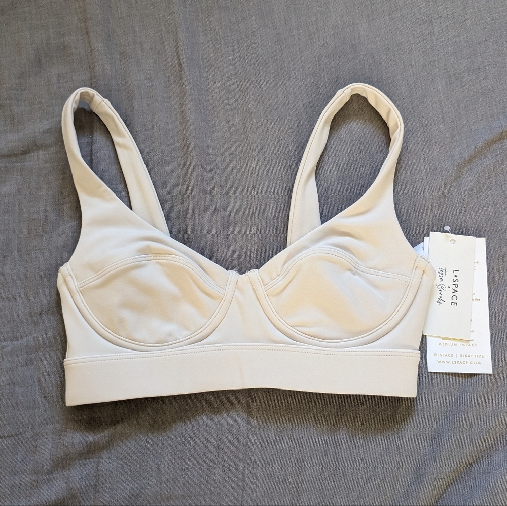 L*Space Tryout Sports Bra Bone Off White